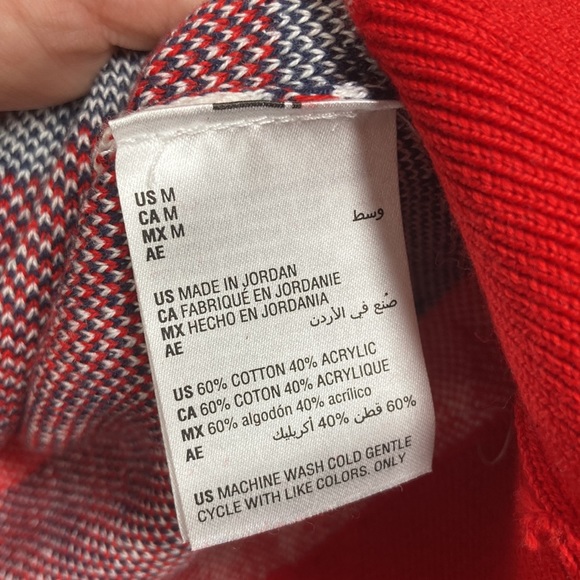 CHARTER CLUB Mens Red Patterned Crew Neck Cotton Blend Pullover Sweater … - Picture 8 of 9